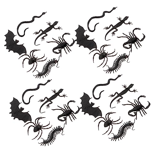 BESTonZON 1 Satz Halloween-Requisiten falsche Schlange Streich Halloween-Spinne Halloween Halloween Toys Halloween-Tausendfüßler Nachahmung eines Tierspielzeugs Plastik Black von BESTonZON