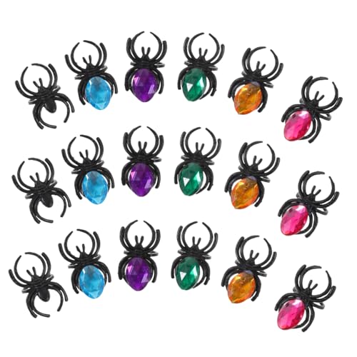 BESTonZON 1 Satz Halloween-Spinnenring Halloween -Dekoration Mini -Spinnen Spinnenringe für Diamant-Spinnenring halloween costume halloween kleidung Kristallring Ringspinne Plastik von BESTonZON