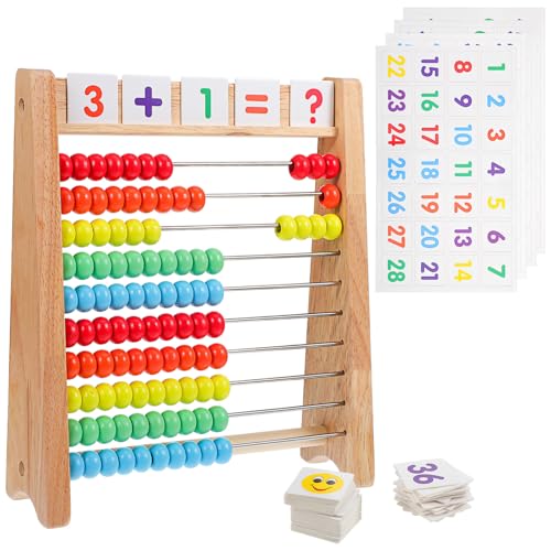 BESTonZON Spielzeug für Kinder Holz Mathematik Zählspiel mit Zahlenkarten Mathe Lernspielzeug für Vorschulkinder Bunte Perlen für Interaktives Lernen BESTonZON Spielzeug für Kinder Holz Mathematik Zählspiel mit Zahlenkarten Mathe Lernspielzeug für Vorschulkinder Bunte Perlen für Interaktives Lernen von BESTonZON