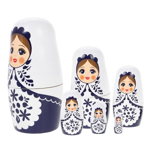 BESTonZON Russisches Matrjoschka-Puppen-spielzeugset Für Mädchen Hölzerne Nesting Dolls Für Jungen Und Bausatz Weihnachtsdekoration Geburtstagsgeschenk von BESTonZON