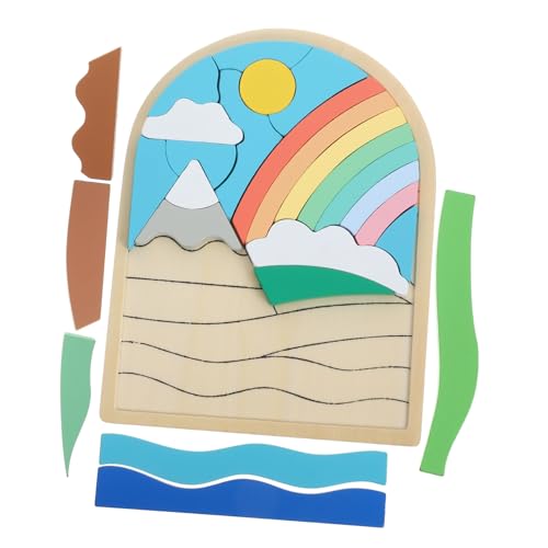 BESTonZON 1 Satz Holzspielzeug Puzzle für Kleinkinder Lernspielzeug Farberkennung und Konzentration Langlebig und Sicher für Kreatives und Formenlernen von BESTonZON