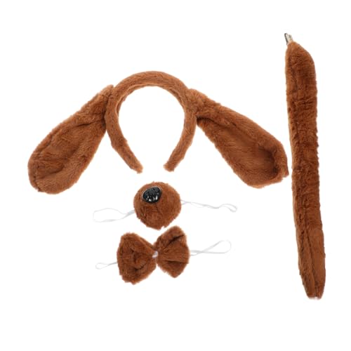 BESTonZON 1 Satz Hundebekleidung Hunde-Cosplay- Tier-Cosplay-Kostüme Haarband Kinderkleider Outfit Stirnbänder Partydekorationen Hundeelement-Stirnband lustig Kopfbedeckung Suite Lieferungen von BESTonZON