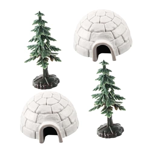 BESTonZON 1 Satz Iglu-Modell Mini-Iglu-Spielzeug weihnachtsdorf zubehör Miniatur-Iglu-Spielzeug Mikrolandschafts-Eishaus Mini weihnachtsbäume Eishaus-Ornamente Eishaus-Dekoration Plastik von BESTonZON