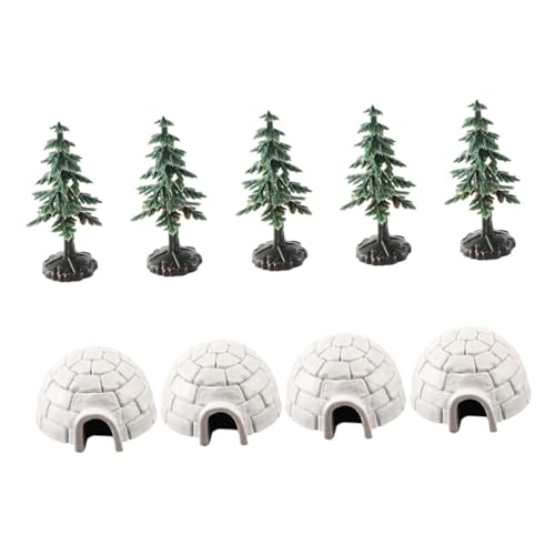 BESTonZON 1 Satz Iglu-Modellspielzeug Polartierfiguren Iglu-Bausatz Eisbär Kuchendeckel Eisbär-Iglu für geburtstagsdeko Tiere kleine weihnachtsbäume zum basteln Plastik von BESTonZON