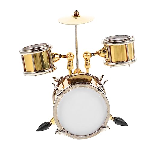BESTonZON Metallisches Schlagzeug-Modell-zubehör-Set Für Musikdekor Für Jungen- Und Mädchenzimmer Zartes Trommelmodell von BESTonZON