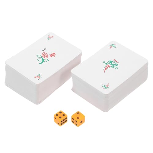 BESTonZON 1 Satz Karten Mahjong familienspiel kartenspiel Spielkarten Set partyspiel Junior nur Poker Erwachsene thematisiert Party-Mahjong-Karte Spielversorgung Papier Weiß von BESTonZON