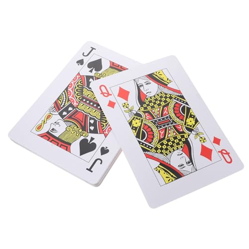 BESTonZON 1 Satz Kartenspielen Partykarten Unterhaltsame Spielkarte Jumbo-Spielkarten Für Senioren Riesige Jumbo-Karten Tricks Requisiten Poker Schachbrett Beschichtetes Papier Extra Groß von BESTonZON