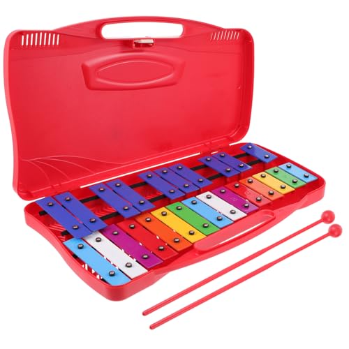 BESTonZON 1 Satz Klavierspiel Mit 25 Tönen Schlagzeug Mit 25-Noten Metallophon-Schlagzeug Kleinkind Percussion Schlaginstrument Kunststoff-Schlagzeug Buntes Schlagzeug Plastik Rot BESTonZON 1 Satz Klavierspiel Mit 25 Tönen Schlagzeug Mit 25-Noten Metallophon-Schlagzeug Kleinkind Percussion Schlaginstrument Kunststoff-Schlagzeug Buntes Schlagzeug Plastik Rot von BESTonZON
