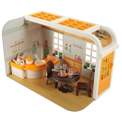 BESTonZON 1 Satz Kleiner hausbausatz 1 12 Küchenmöbel DIY-Puppenhaus-Bausatz puppenstubenmöbel Dollhouse Furniture Miniaturen zum Basteln interessantes Miniaturmodell Plastik von BESTonZON