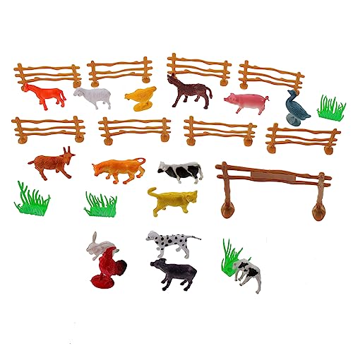 BESTonZON 1 Satz Kleines Bauernhoftier-modellset Bauernhofspielzeug Miniaturwerkzeuge Für Das Handwerk Dekoratives Mini- -Bauernhof-Werkzeug Bauernhoftier Miniaturspielzeug Plastik von BESTonZON