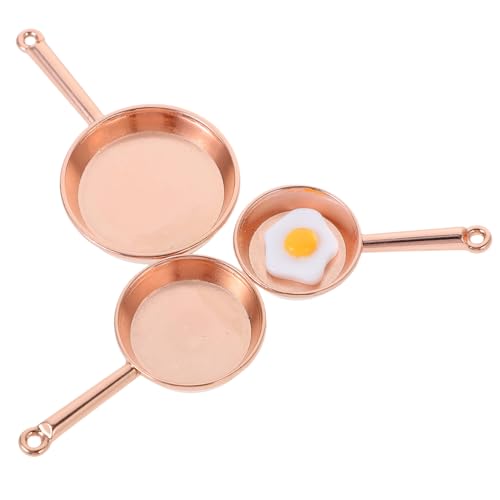 BESTonZON 1 Satz Küchenutensilien küchendekoration Kitchen Accessories kalanchoe handwerkskunst Miniaturpfanne Puppe klein Miniküche Mini-Hauspfanne Mini-Kochgeschirr für Herdplatten Eisen von BESTonZON