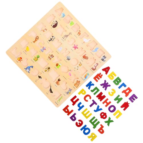 BESTonZON 1 Satz Lernspielzeug Russisches Holzpuzzle Alphabet Puzzle für Vorschulkinder Pädagogisches und Beobachtungsgabe BESTonZON 1 Satz Lernspielzeug Russisches Holzpuzzle Alphabet Puzzle für Vorschulkinder Pädagogisches und Beobachtungsgabe von BESTonZON