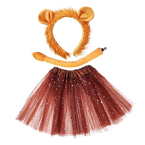 BESTonZON 1 Satz Löwen-charakterkostüm Löwenkostüm Für Mädchen Löwenohren Und - Für Mädchen Löwenbaby-fotoshooting-outfit Löwenkostüm Für Kleinkinder Löwenohren Und Polyester von BESTonZON
