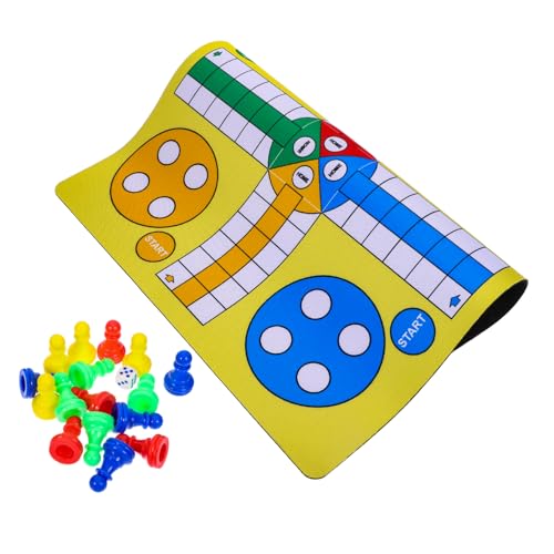 BESTonZON 35 cm Großes Ludo-Schachbrett Mit Fliegender Matte Spielzeug Für Partys Treffen Und Karneval von BESTonZON