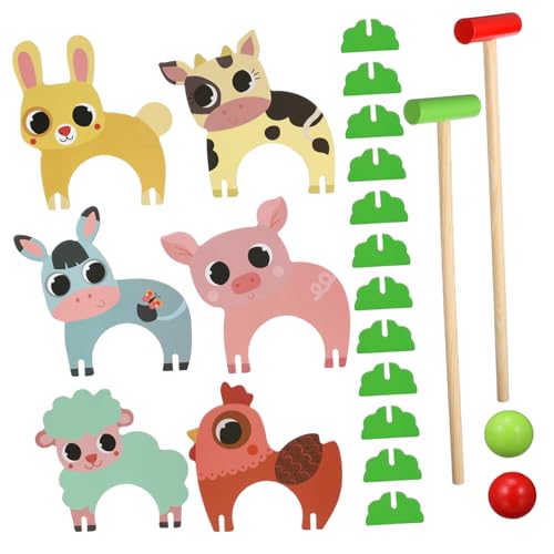 BESTonZON 1 Satz Lustiges Tierkrocket Ball Krocketspielzeug mit Tiermotiven drinnen tierförmig Bausatz Krocket-Set Krocketspiel aus Holz Kinderkrocket Krocket-Spiel hölzern BESTonZON 1 Satz Lustiges Tierkrocket Ball Krocketspielzeug mit Tiermotiven drinnen tierförmig Bausatz Krocket-Set Krocketspiel aus Holz Kinderkrocket Krocket-Spiel hölzern von BESTonZON