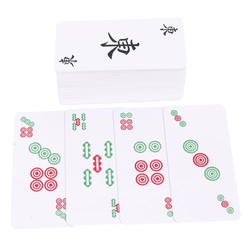 BESTonZON 1 Satz Mahjong-Fliesen Mahjong-ständer Karte Spiel PVC Bunt von BESTonZON
