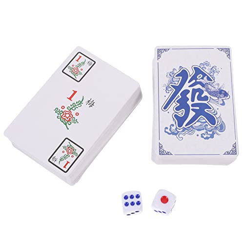 BESTonZON 1 Satz Mahjong Kartenset Tragbares Chinesisches Mahjongspiel für Partys Reisen und Zuhause Bunten Mustern Fördert Logisches und Hand Augen Koordination von BESTonZON