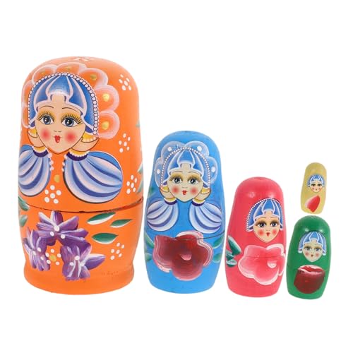 BESTonZON 1 Satz Matroschka-puppenschmuck Nistpuppen Für Weihnachts-nistpuppe Nistpuppen Matryoshka -Puppe Puppen Stapeln Russische Nistpuppen Nistspielzeug Hölzern von BESTonZON