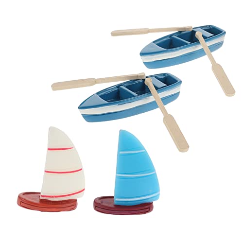 BESTonZON 1 Satz Micro-landschaftsboot Schiff Gartenzubehör Kanupaddel Für Boote Mini-Essen Aquariumdekorationen Mini-Boot- Dekorationen Für Aquarien Mach Es Mini Harz von BESTonZON