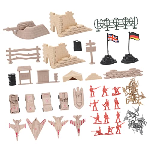 BESTonZON 1 Satz Militärisches Modell Soldatenmodell Statisches Szenenspielzeug Simuliertes Szenenspielzeug Kinderszene Soldaten-männer-Figuren-zubehör-Set Plastik von BESTonZON