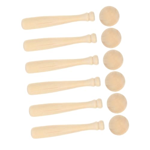 BESTonZON 1 Satz Mini Baseball Bat Set Teiliges DIY Bastelset für Unbemalten Holzschlägern und Bällen für Kreative Projekte Baseball Partys und BESTonZON 1 Satz Mini Baseball Bat Set Teiliges DIY Bastelset für Unbemalten Holzschlägern und Bällen für Kreative Projekte Baseball Partys und von BESTonZON