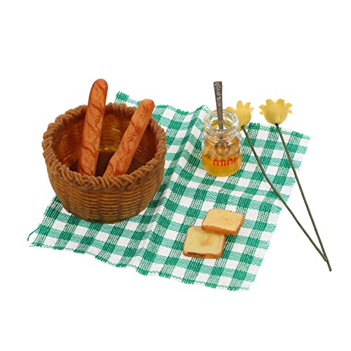 BESTonZON 1 Satz Mini-Brotkorb mini für Miniature Toy for Creative Toy for Plüsch Puppe Miniatur-Brotaufbewahrungskorb Mini House Photo Requisite Stoff Green von BESTonZON
