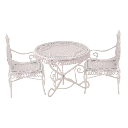 BESTonZON 1satz Miniatur Eisenmöbel Für Puppenhäuser Tisch Und Stühle Für Kreative Szenen Perfektes Zubehör Für Mikrolandschaften Und Miniatursammlungen von BESTonZON