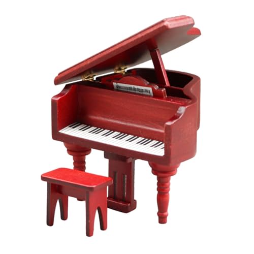 BESTonZON 1 Satz Mini-Klavier für kinderspielzeug kinderknallzeug Kid Toys Vintage Decor Miniatur-Klaviermodell puppenhaus Holz Klavier Puppenhausklavier rot BESTonZON 1 Satz Mini-Klavier für kinderspielzeug kinderknallzeug Kid Toys Vintage Decor Miniatur-Klaviermodell puppenhaus Holz Klavier Puppenhausklavier rot von BESTonZON