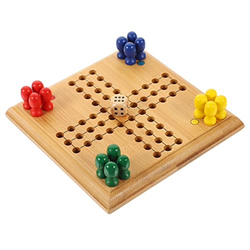 BESTonZON 1 Satz Mini-Ludo Schachbrett fliegendes Schach für Flugschach hühner spielsachen für Partyschachspielzeug Tischschachspielzeug Bambus von BESTonZON