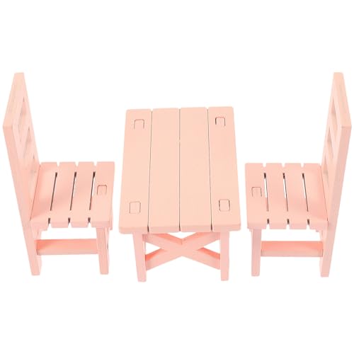 BESTonZON 1 Satz Mini-Möbel Toys mädchen Puppenhausdekoration puppenhauszubehör Kindergeburtstagsgeschenk Mini-Stuhl- Gartenminiaturen Miniaturen Stuhl Holz Rosa von BESTonZON