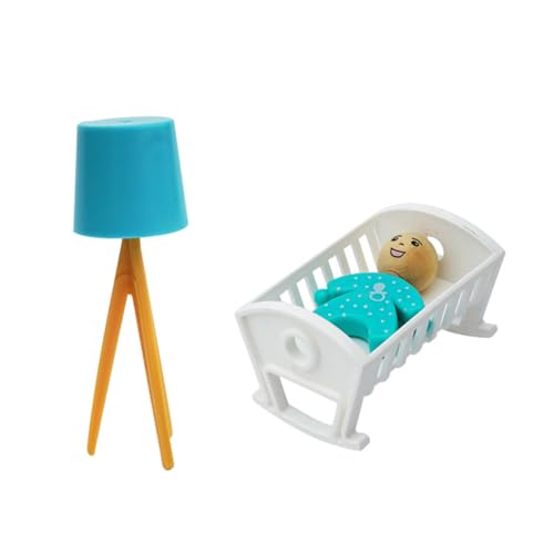 BESTonZON 1 Satz Mini- -Ornamente Miniatur-puppenhaus-Dekorationen Bett Mini-hausschmuck Puppenhaus-möbelschmuck Mini-hausmodelle Puppenhaus Stehlampe Miniatur-stehlampe Weiß Plastik von BESTonZON