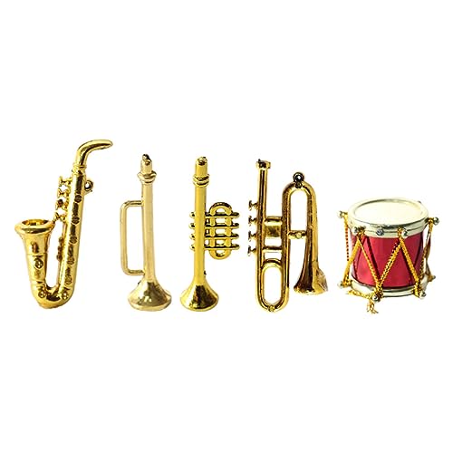 BESTonZON 1 Satz Mini-Saxophon Mini Tuba Heimtextilien Trompete sammeltassen sammlerstücke Möbel Modelle Miniatur-Instrument Mini-Hauszubehör Weihnachtsbaum schmücken einstellen Spielzeug von BESTonZON