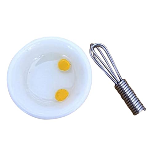 BESTonZON 1 Satz Mini Schneebesen Eise und Spiele Eier Multifunktionsbehälter Detail mini-schneebesen Mini eggbeater Puppenhaus-Ei Simulation von Eggbeater-Modellen Zinklegierung von BESTonZON