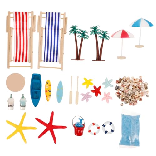 BESTonZON 1 Satz Mini-Strandanzug Spielzeugtasche für den Strand Sandspielzeug Strand Micro Landschaft Dekoration Strand Dekoration Set Ornament im sommerlichen Strandstil Mini-Requisite von BESTonZON