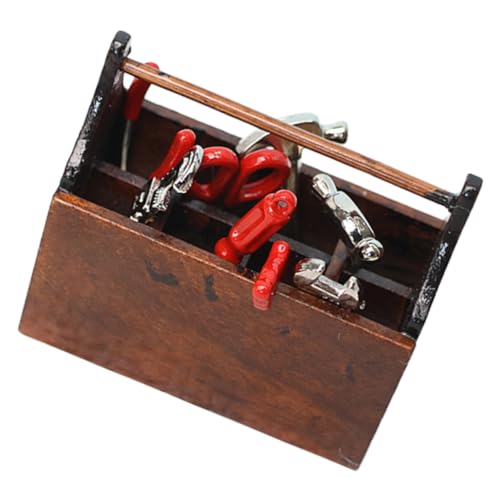 BESTonZON 1 Satz Mini Werkzeugkasten für Puppenhaus Teiliges Holzspielzeug mit Miniatur Werkzeugen Kreatives für Geschicklichkeit und Kreativität BESTonZON 1 Satz Mini Werkzeugkasten für Puppenhaus Teiliges Holzspielzeug mit Miniatur Werkzeugen Kreatives für Geschicklichkeit und Kreativität von BESTonZON