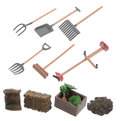 BESTonZON 1 Satz Mini-landwirtschaftsgeräte Mini-Farm-zubehör Miniatur-zubehör Farmszenenmodell Kuchendeckel Vom Bauernhof Bauernhof-spielset Für Kleinkinder Spielzeugbauernhof Plastik von BESTonZON