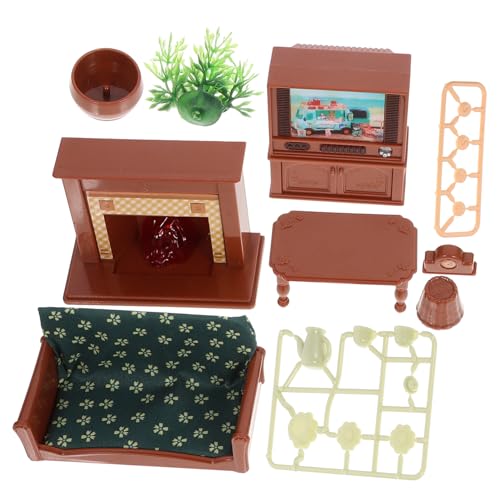 BESTonZON 1 Satz Mini-spielzeugset Miniaturen Zum Basteln Mini-puppenmöbel Miniaturmöbel Fotografie-Modell-Sofa Miniaturmodell Mini Möbel Zubehör Für Puppenhäuser Sofaspielzeug Brown Stoff von BESTonZON
