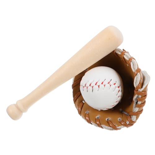 BESTonZON 1 Satz Miniatur Baseball mit Handschuh und Ball Teiliges Sport Dekorationsset für Mini Häuser Realistische Nachbildung für Sammler und Fotografie von BESTonZON
