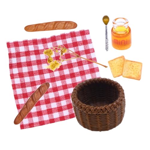 BESTonZON 1 Satz Miniatur Frühstücksset Teiliges Dekorationsset für Puppenhäuser Miniatur Brotkorb Realistische Lebensmittelornamente Zubehör für Kreative DIY Projekte BESTonZON 1 Satz Miniatur Frühstücksset Teiliges Dekorationsset für Puppenhäuser Miniatur Brotkorb Realistische Lebensmittelornamente Zubehör für Kreative DIY Projekte von BESTonZON