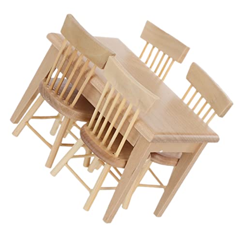 BESTonZON 1 Satz Miniatur Möbel Set für Puppenhaus Tisch Stühle Holzspielzeug für Miniaturhäuser Zubehör für Kreative Dekorationen und Kinderzimmergestaltung BESTonZON 1 Satz Miniatur Möbel Set für Puppenhaus Tisch Stühle Holzspielzeug für Miniaturhäuser Zubehör für Kreative Dekorationen und Kinderzimmergestaltung von BESTonZON