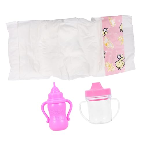 BESTonZON 1 Satz Miniatur Puppen Milchflaschen mit Windeln Puppenzubehör für Rollenspiele Puppen Kreatives für Fördert Fantasie und Kreativität von BESTonZON