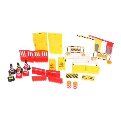 BESTonZON 1 Satz Miniatur Verkehrsbarrieren Spielset Teiliges Set mit Straßenblock Symbolen für Kreative Spielwelten Lehrreiches für Verkehrssicherheit aus Material Gefertigt Stabil und von BESTonZON