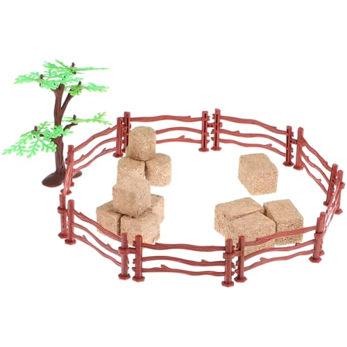 BESTonZON 1 Satz Miniatur Zaunset für Spielzeugbauernhöfe Spielzeugzäune mit Realistischen Heuballen für Kreative Farm Dekoration und Miniatur Gartenlandschaften BESTonZON 1 Satz Miniatur Zaunset für Spielzeugbauernhöfe Spielzeugzäune mit Realistischen Heuballen für Kreative Farm Dekoration und Miniatur Gartenlandschaften von BESTonZON