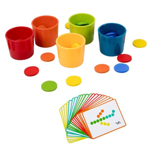 BESTonZON 1 Satz Montessori Farbsortierbecher Lernspielzeug aus Holz für Jahre Fördert Farben Erkennen Motorische Fähigkeiten und Kreatives Pädagogisches für Kleinkinder von BESTonZON