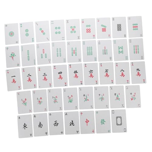 BESTonZON Kleiner Outdoor Mahjong Spielkarten Satz Wasserfeste Kunststoff Pokerkarten für Unterhaltung für Zuhause Büro Reisen von BESTonZON
