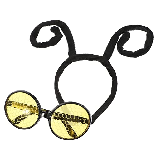 BESTonZON 1satz Antennen Stirnband Mit Brille Für Halloween Cosplay Einzigartiges Antennen-design Für Partys Und Kinderaufführungen Als Kostümzubehör von BESTonZON