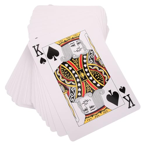 BESTonZON 1 Satz Brettspiel-Poker riesiges Pokerset große Spielkarten Kartenspielen Spielzeuge Pokerkarten-Spielzeug Party-Pokerkarten aus Papier extra groß Geschenk von BESTonZON