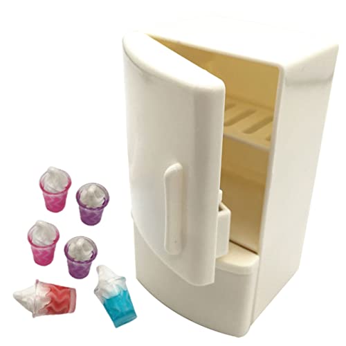 BESTonZON 1 Satz Puppenhaus Kühlschrank bastelset basteln für jucarii pentru copii Puppenkühlschrank Kinderkühlschrank Mini-Kühlschrank im Miniaturkühlschrank Plastik von BESTonZON