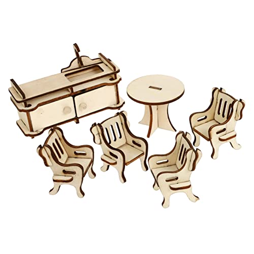 BESTonZON 1 Set Mini Küche Esstisch Stuhl Set Simulation Möbel Modell Für Pretend Spielzeug BESTonZON 1 Set Mini Küche Esstisch Stuhl Set Simulation Möbel Modell Für Pretend Spielzeug von BESTonZON