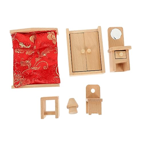 BESTonZON 6-teilige Miniatur-schlafzimmermöbel Mini-hausbausatz Aus Hochwertigem Material Pädagogisches Mini-raumszenenspielzeug Für Kinder BESTonZON 6-teilige Miniatur-schlafzimmermöbel Mini-hausbausatz Aus Hochwertigem Material Pädagogisches Mini-raumszenenspielzeug Für Kinder von BESTonZON